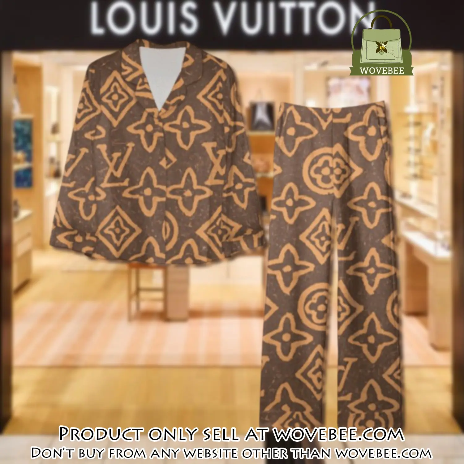 Trending luxury lv satin pajama set pjs1103 wvb1349410